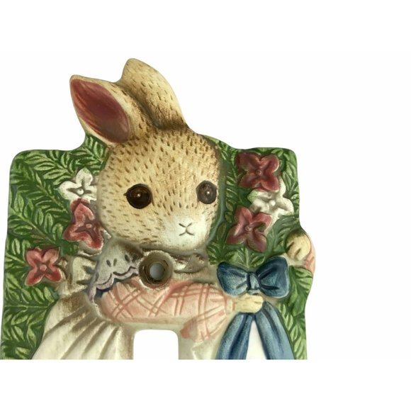 Single Wall Light Switch Cover Plate Bunny Rabbit - Picture 3 of 7